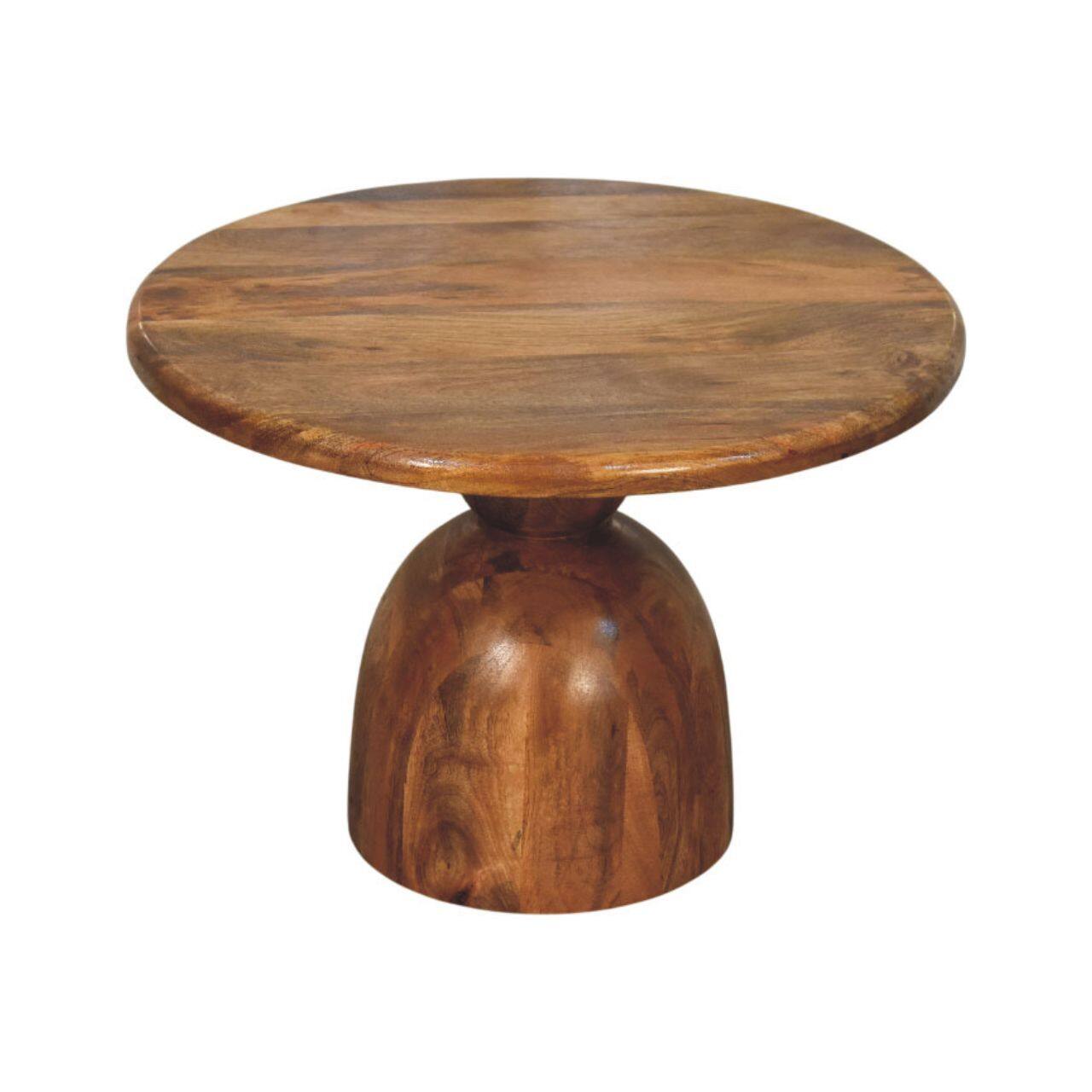 Left. Artisan Furniture - Sculpted Pedestal Coffee Table, Brown - Brown.