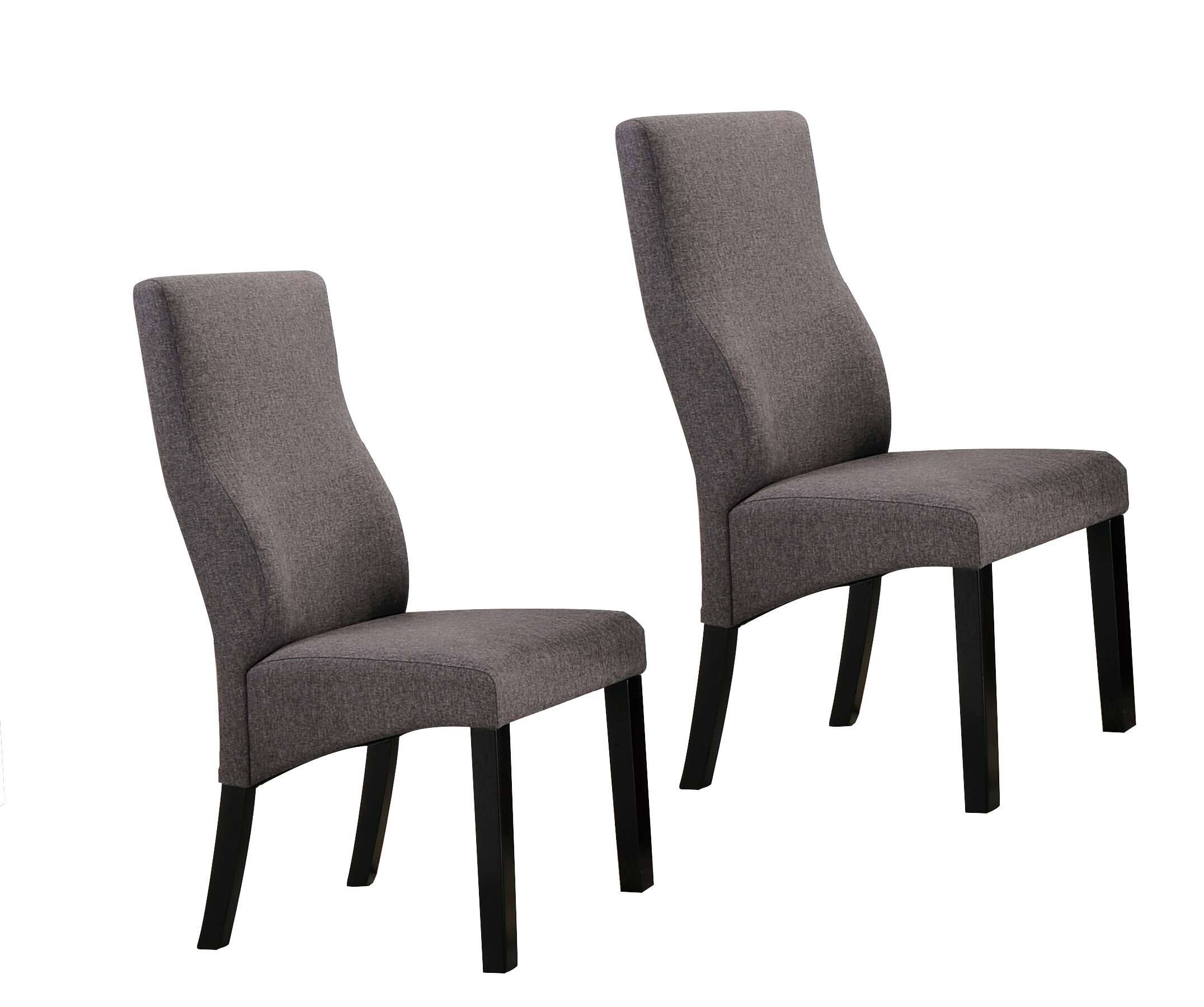 Back. Kings Brand Furniture - Contemporary Dining Chairs Solid Wood, Upholstered Seats and Cappuccino Finish - Gray / Cappuccino Legs.