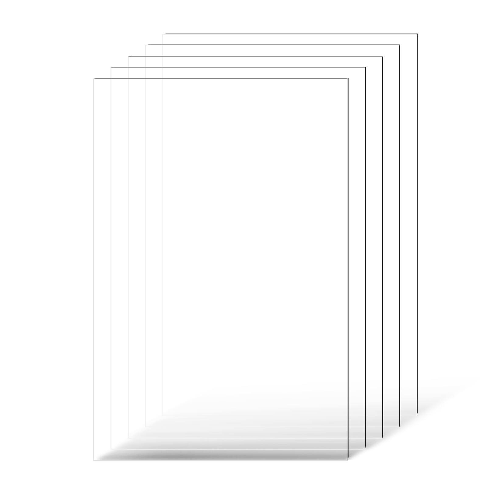 Alt View 5. VEVOR - PET/Plexiglass Sheets, 5-Pack Plastic Sheet, 24 x 36 Inch 0.04 Inch Thick Transparent Clear Flexible Plastic Panels - Transparent.