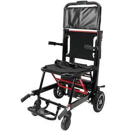Topteng - Portable Electric Stair Climbing Wheelchair - 350LB Load, Foldable Design, Heavy Duty Assist Track Stair Chair for Adult - Black
