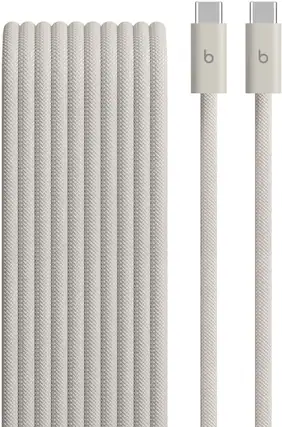 Front. Beats - 10' 240W USB-C to USB-C Braided Cable - Surge Stone.