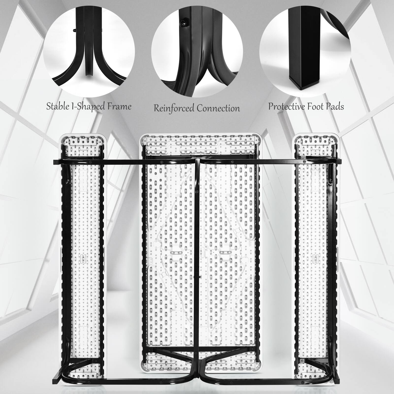 Stable I-Shaped Frame Reinforced Connection Protective Foot Pads