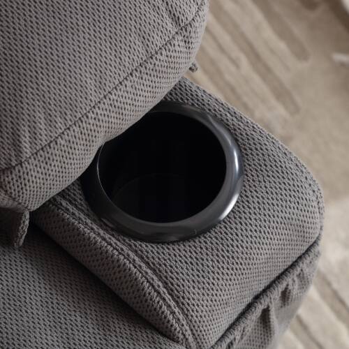 Alt View 6. GOODSILO - Swinging Recliner Massage Heated Sofa with USB & Cup Holders - Grey.
