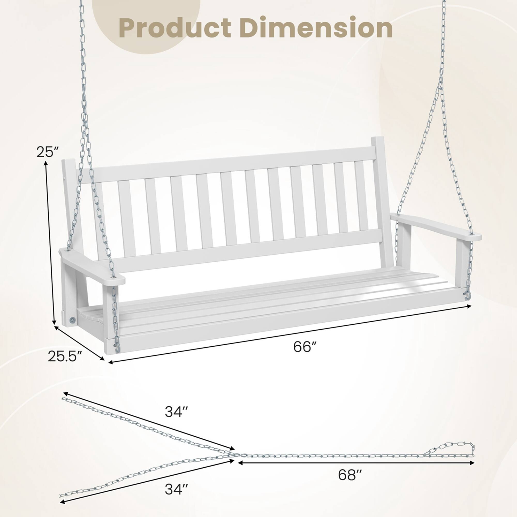 Product Dimension: 25" x 25.5" x 66" x 34" x 34" x 68"
