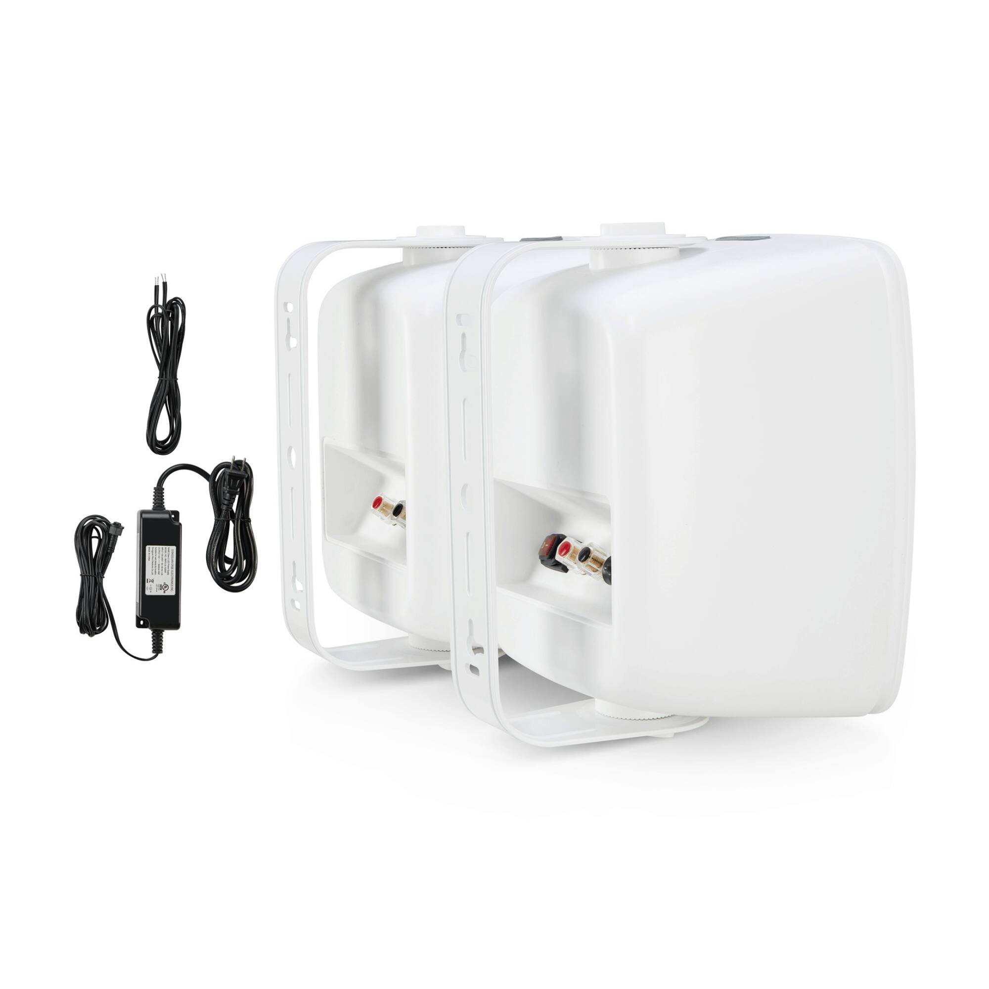 Back. SoundPro - Dual Bluetooth Weatherproof Indoor & Outdoor Wall-Mount Loudspeakers - White.