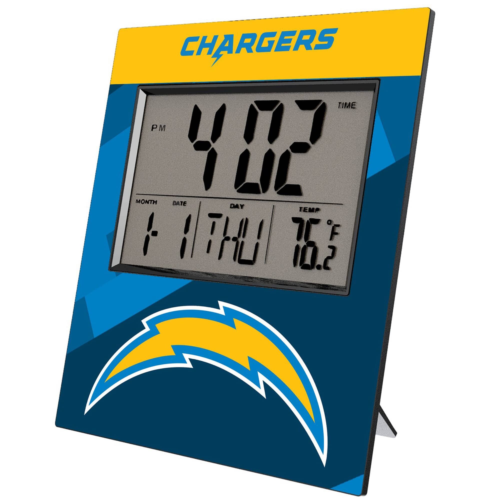 Keyscaper - Los Angeles Chargers Color Block Digital Desk Clock - Multicolor