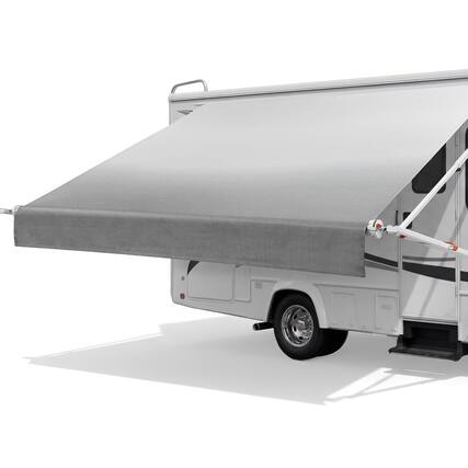 Front. VEVOR - Manual RV Awning Complete Kit, 10.12FT Retractable RV Awning with Aluminum Alloy Frame & Waterproof PVC Fabric - Gradient Gray.