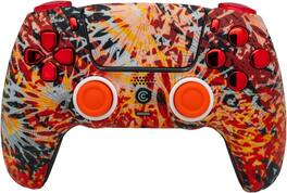 Custom Controllerzz - Custom Wireless Controller for PS5 - Solar Flare & Red Chrome Inserts