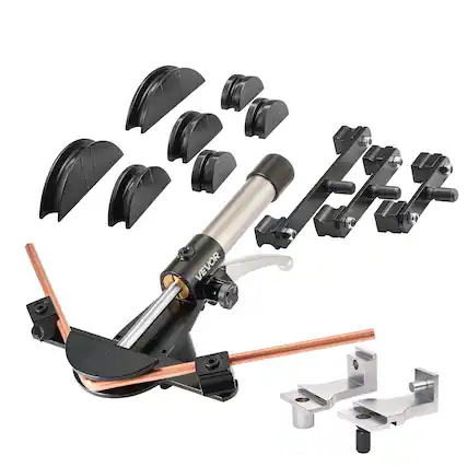 Front. VEVOR - Hydraulic Tubing Bender Kit, 1/4 to 7/8 Inch, Copper Tube Pipe Bender, Forward/Reverse HVAC Bending Tool Set - Black.