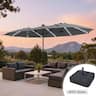 Crestlive Products - 15 x 9 FT Solar Light Double-Sided Patio Outdoor Umbrella Tilting Waterproof Metal Pole Base Included - dark gray