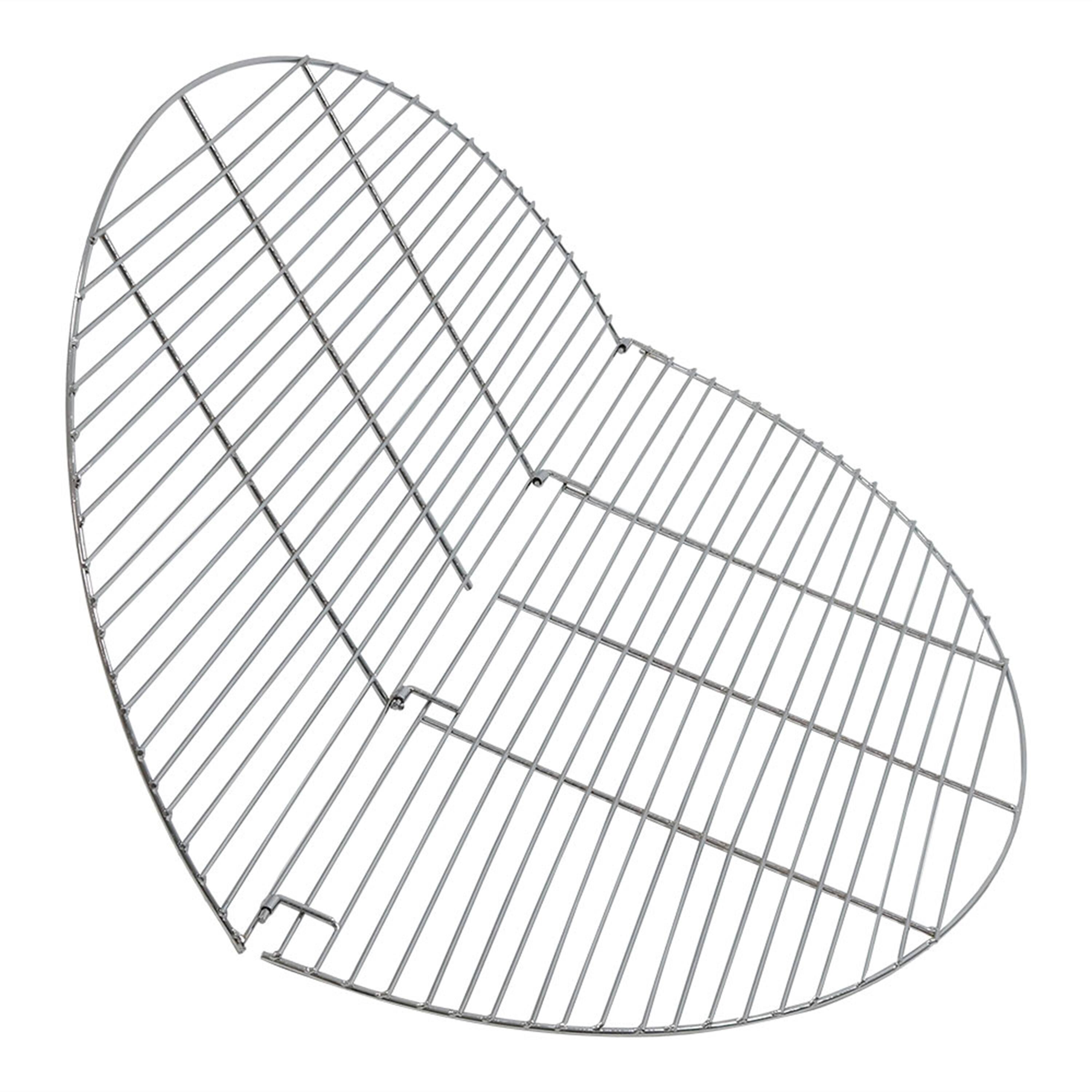 Front. Sunnydaze - 36 in Chrome Plated Metal Folding Fire Pit Cooking Grate - Silver.