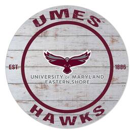 Jardine - Maryland Eastern Shore Hawks 20" Indoor/Outdoor Weathered Circle Sign - White