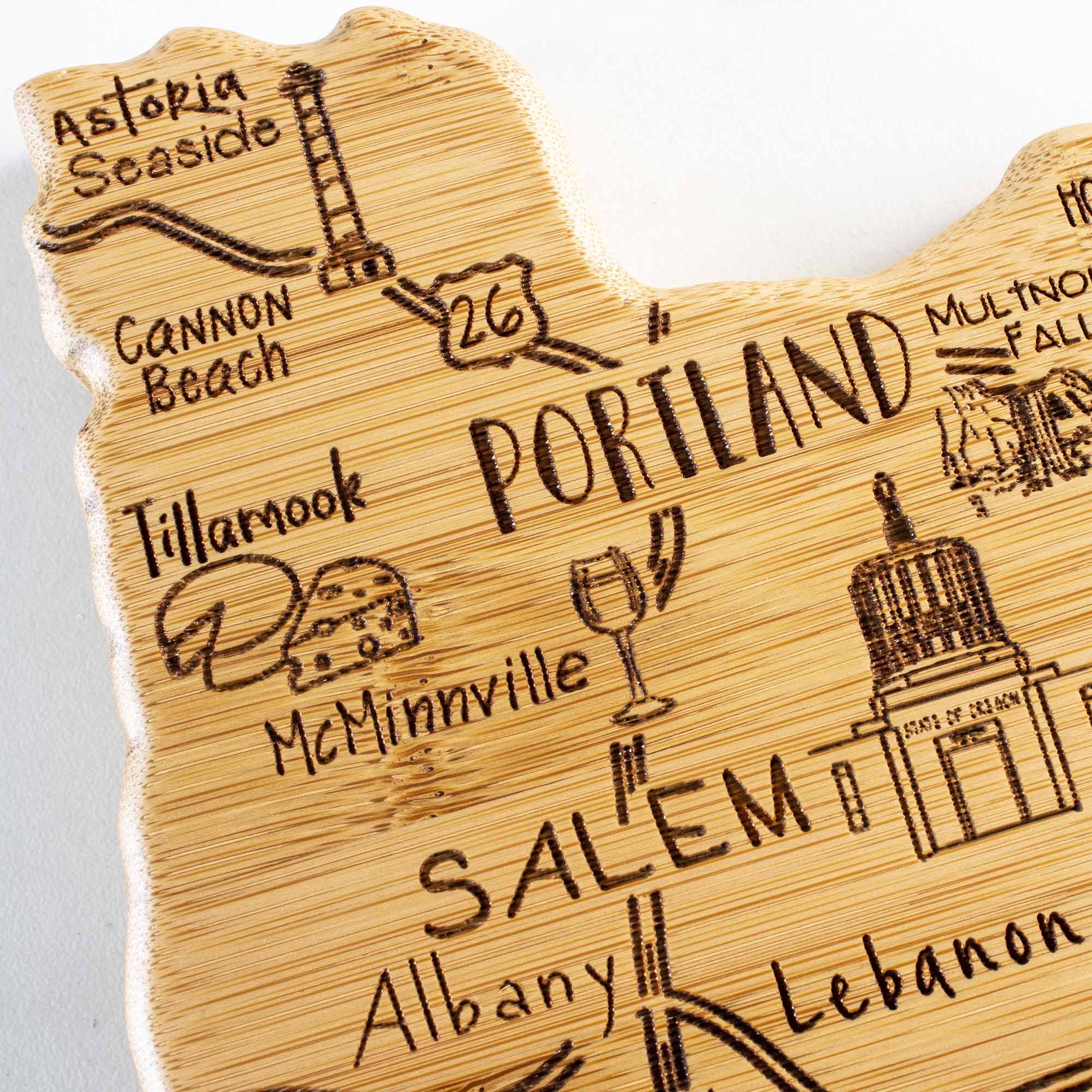 Astor Seaside  
Cannon Beach  
Tillamook  
Portland  
McMinnville  
Salem  
Albany  
Lebanon  
Multnomah Falls  
26