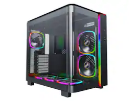 Montech - KING 95 PRO Dual-Chamber ATX Mid-Tower, High-Airflow, Tempered Glass, 6 ARGB Fans - Black