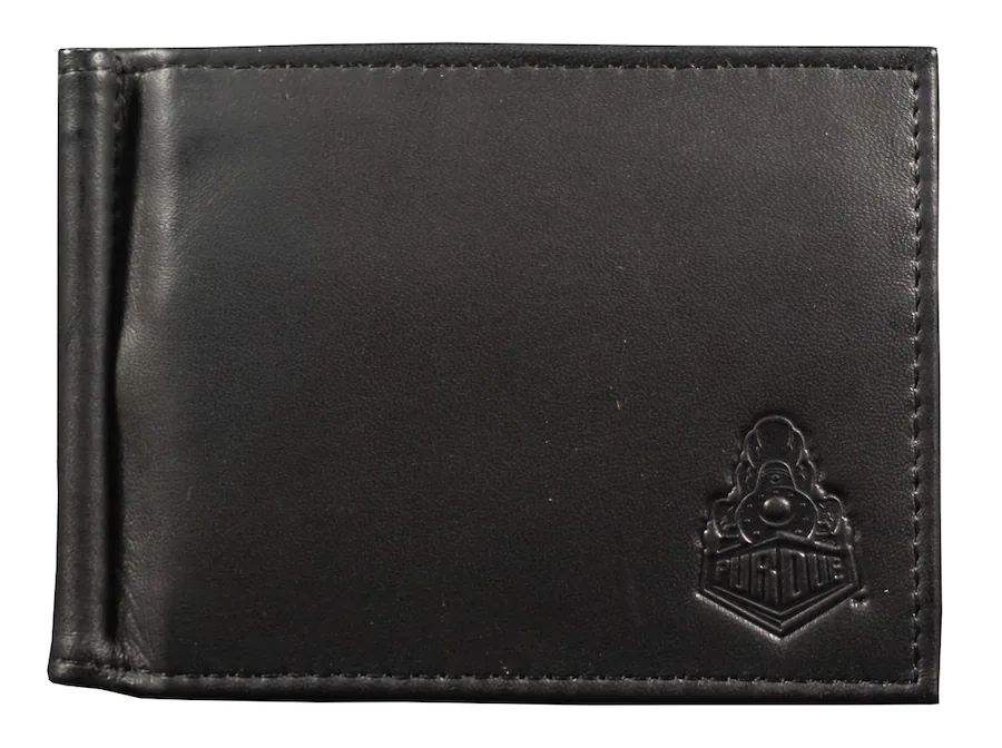 Rico Industries Purdue Boilermaker's Genuine Black Leather Money Clip ...