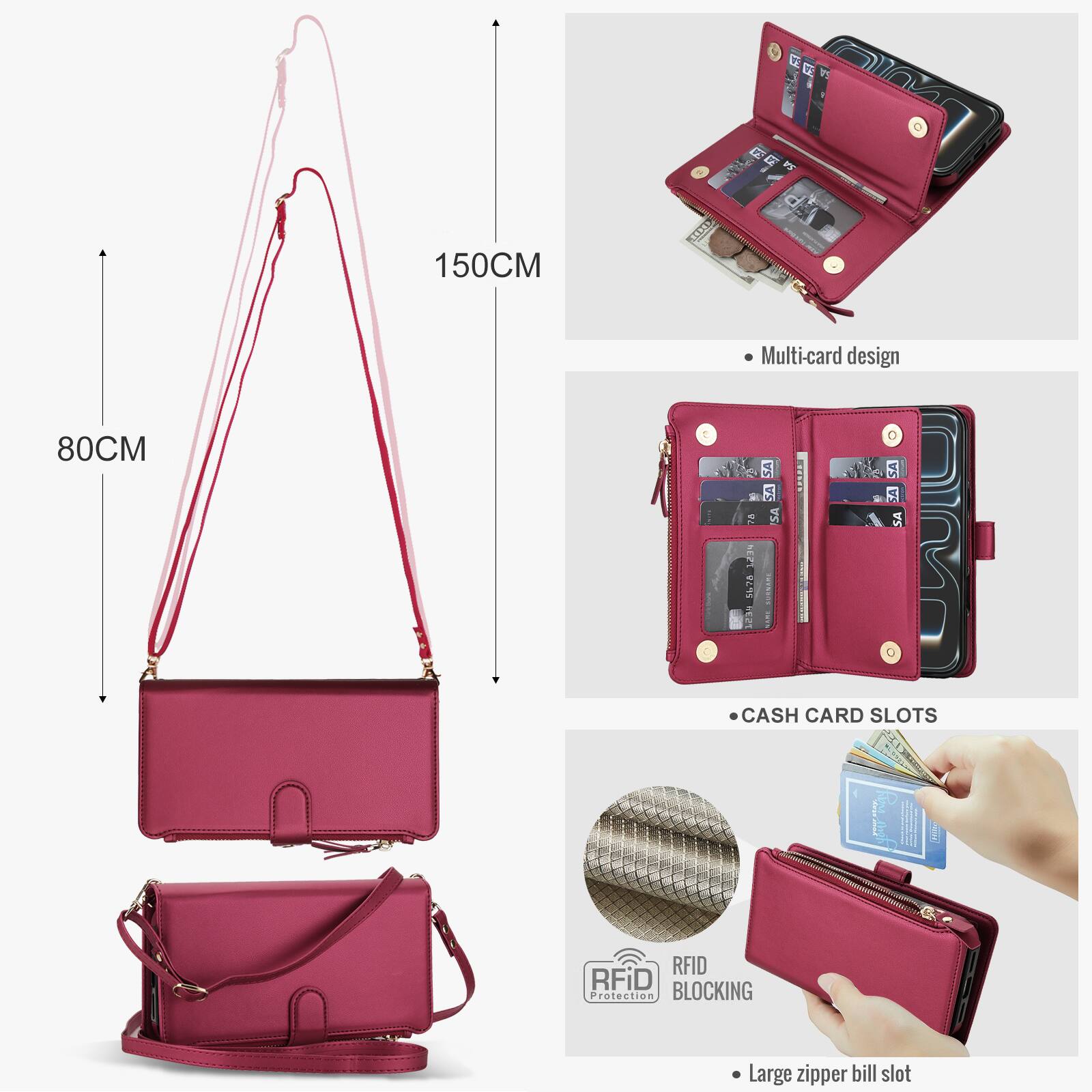SASA SA

150CM

Multi-card design

80CM

TEART 5676

CASH CARD SLOTS

RFID RFiD Protection BLOCKING

Large zipper bill slot