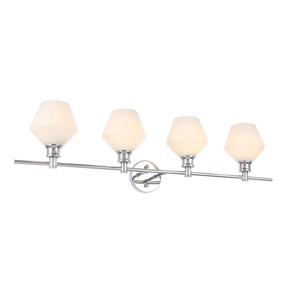 Alt View 7. Living District - Gene 4 light Chrome and Frosted white glass Wall sconce - Chrome And Frosted White Glass.