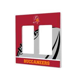 Keyscaper - Tampa Bay Buccaneers Passtime Design Double Rocker Lightswitch Plate - Multicolor