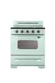 Unique Appliances - 30 in. Wide 5 Elements Classic Retro 3.9 Cu. Ft. Freestanding Electic Convection Range with Glass Top and Storage Drawer - Summer Mint Green