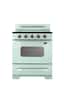 Unique Appliances - 30 in. Wide 5 Elements Classic Retro 3.9 Cu. Ft. Freestanding Electic Convection Range with Glass Top and Storage Drawer - Summer Mint Green