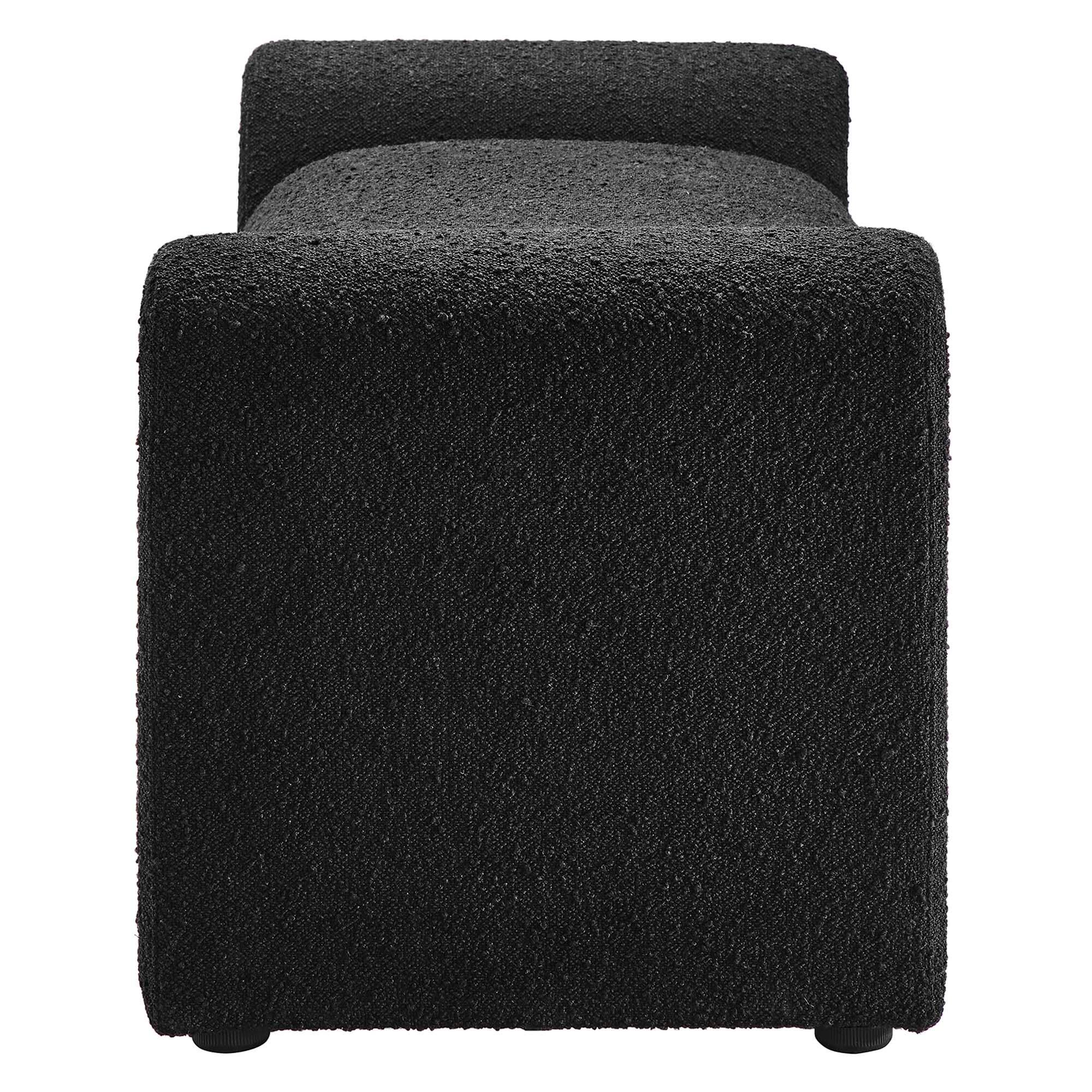 Back. Modway - Waverly Boucle Fabric Bench by Modway - Black.