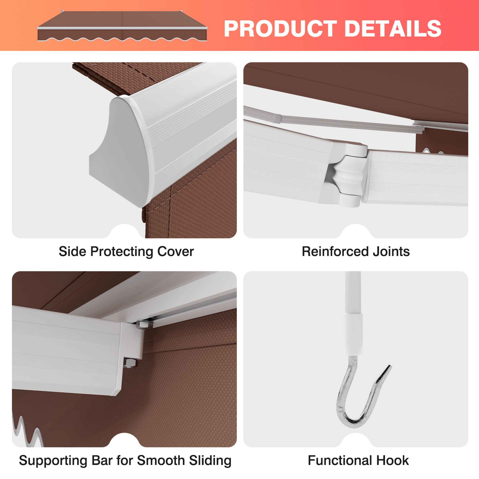 PRODUCT DETAILS

- Side Protecting Cover
- Reinforced Joints
- Supporting Bar for Smooth Sliding
- Functional Hook