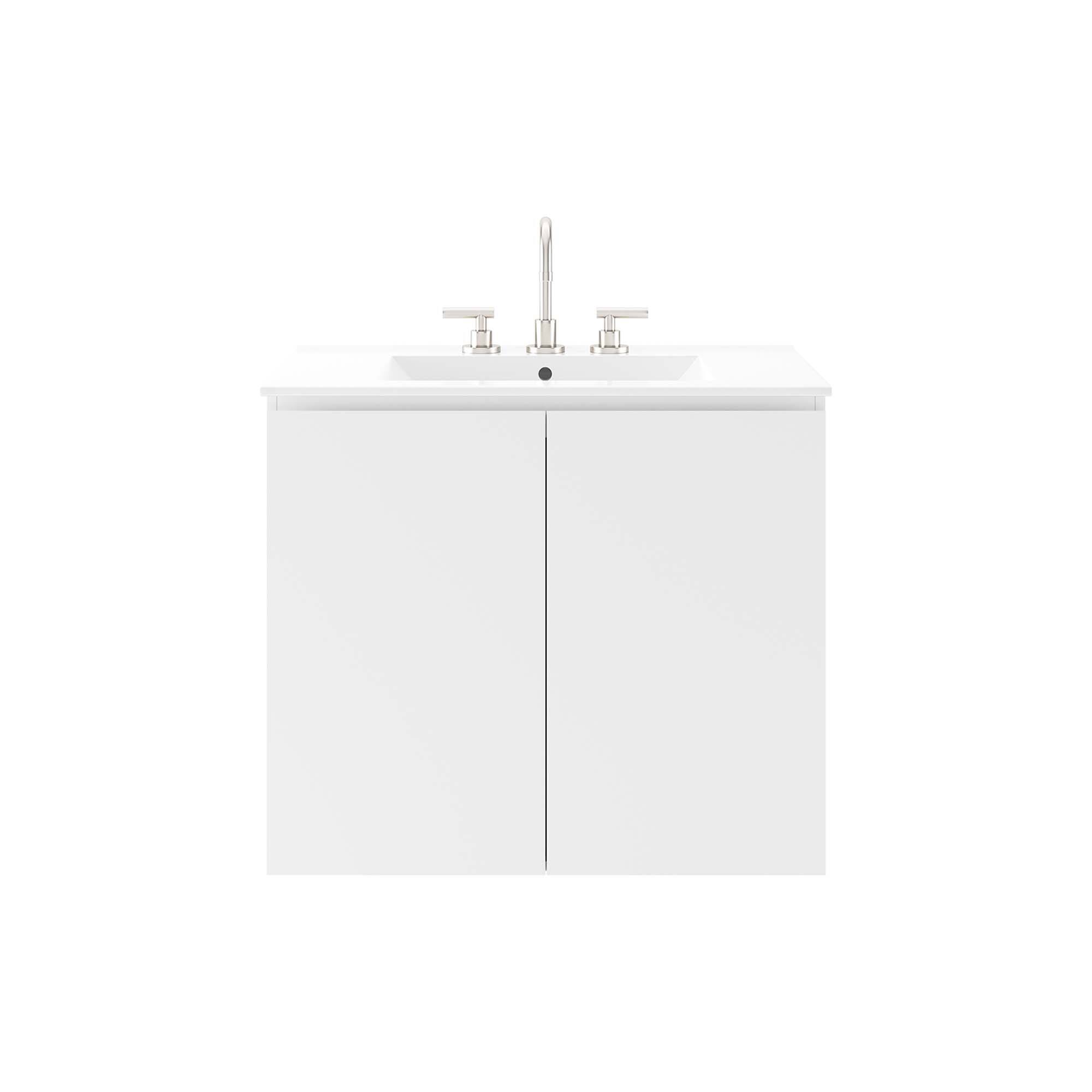 Alt View 3. Modway - Bryn Wall-Mount Bathroom Vanity Basin Included - White White.