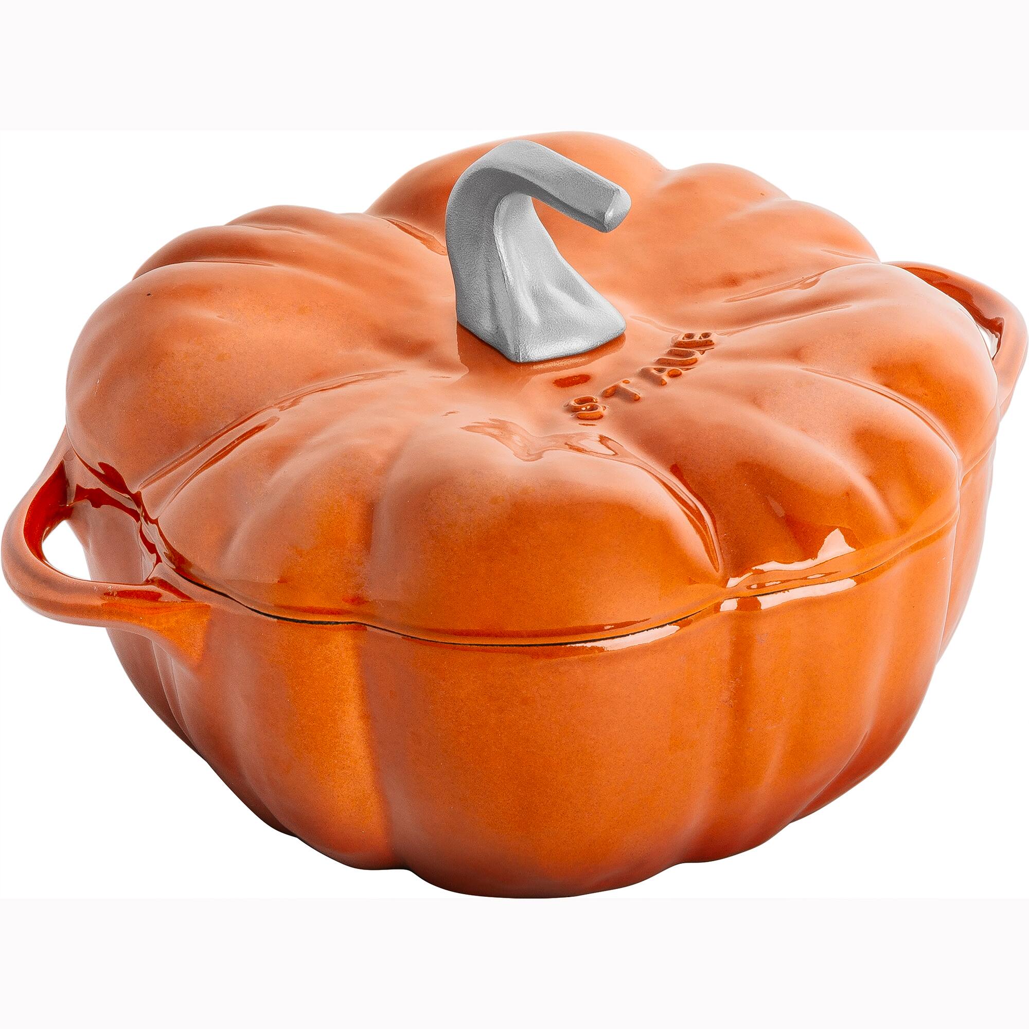 Staub Cast Iron 3.5 qt Pumpkin Cocotte with Stainless Steel Knob
