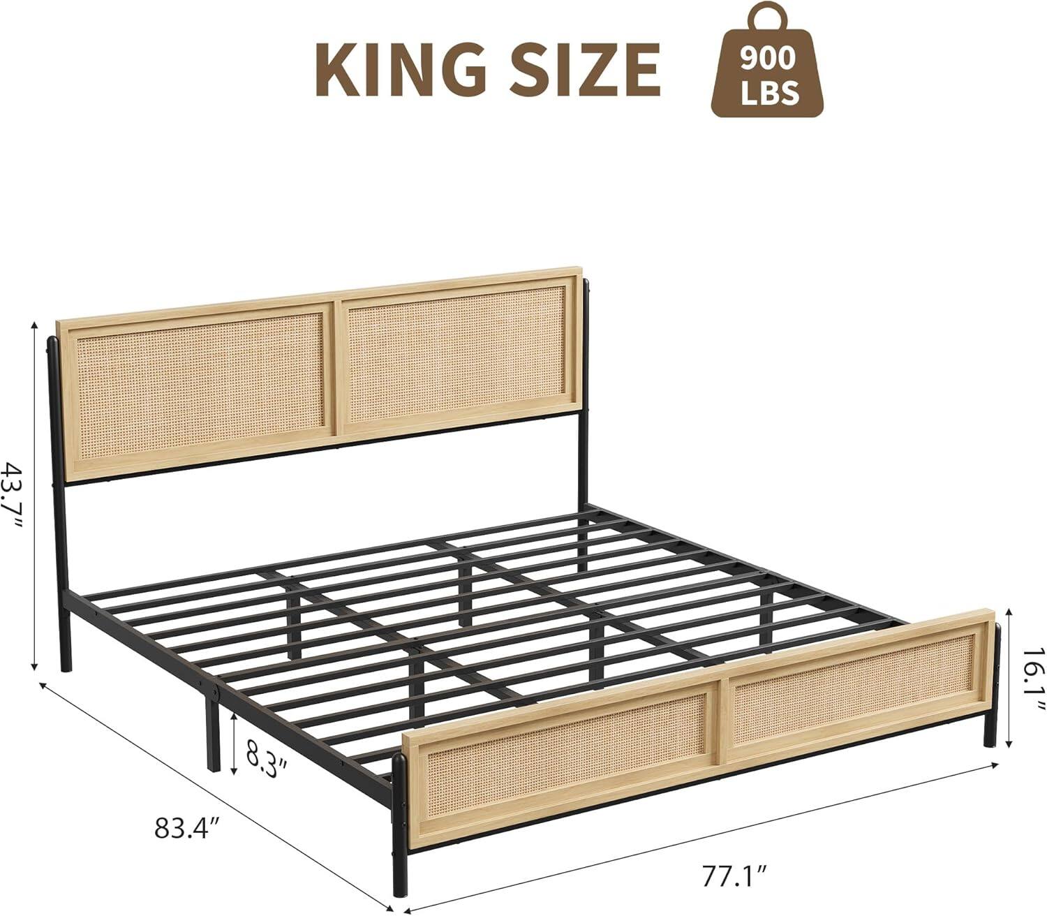 KING SIZE  
900 LBS  

43.7"  
83.4"  
77.1"  
16.1"  
8.3"