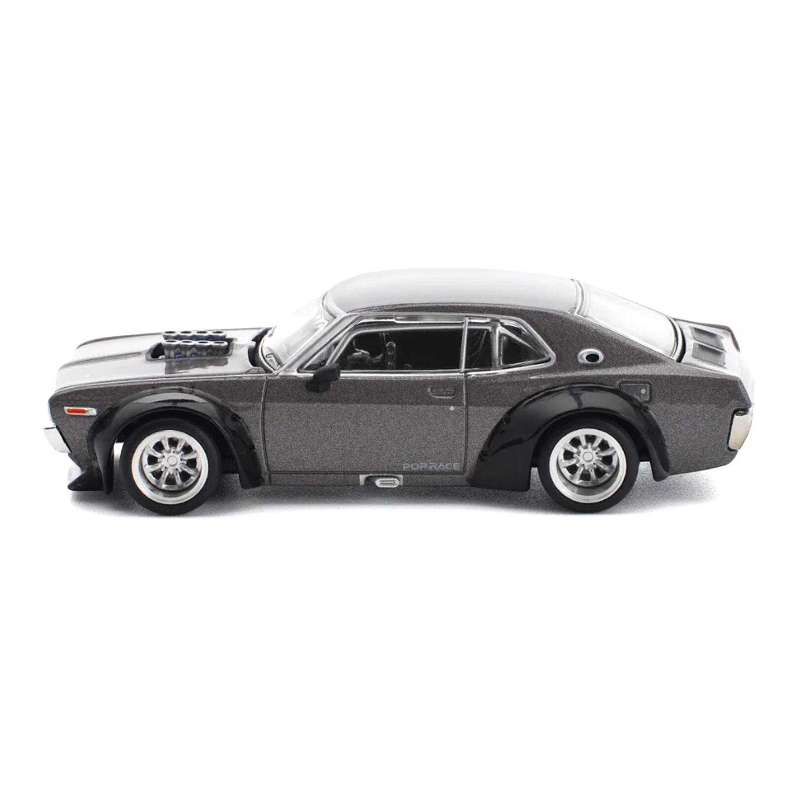 Alt View 2. Pop Race - Datsun Laurel C130 RHD (Right Hand Drive) Gray Metallic 1/64 Diecast Model Car by Pop Race.