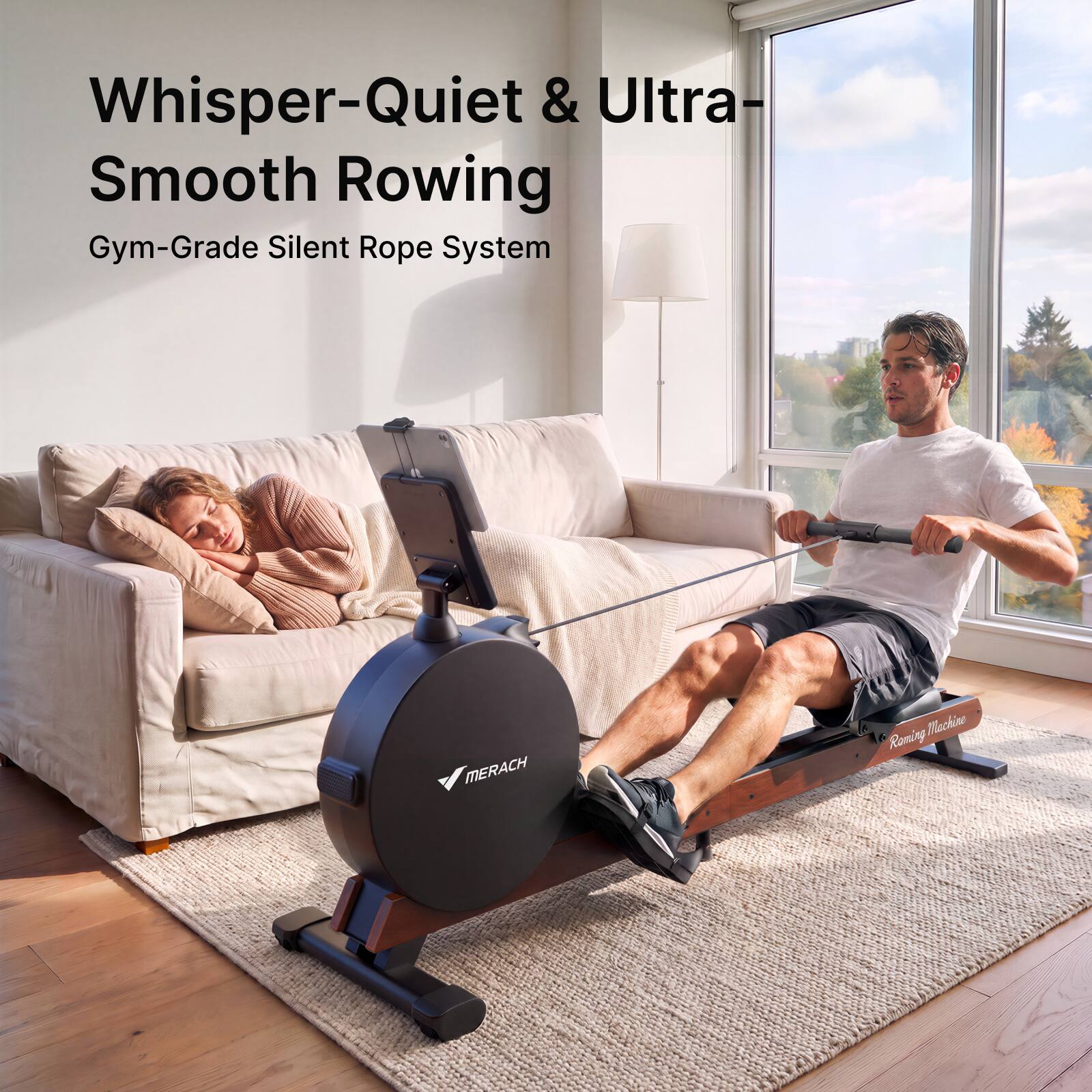 Whisper-Quiet & Ultra-Smooth Rowing  
Gym-Grade Silent Rope System