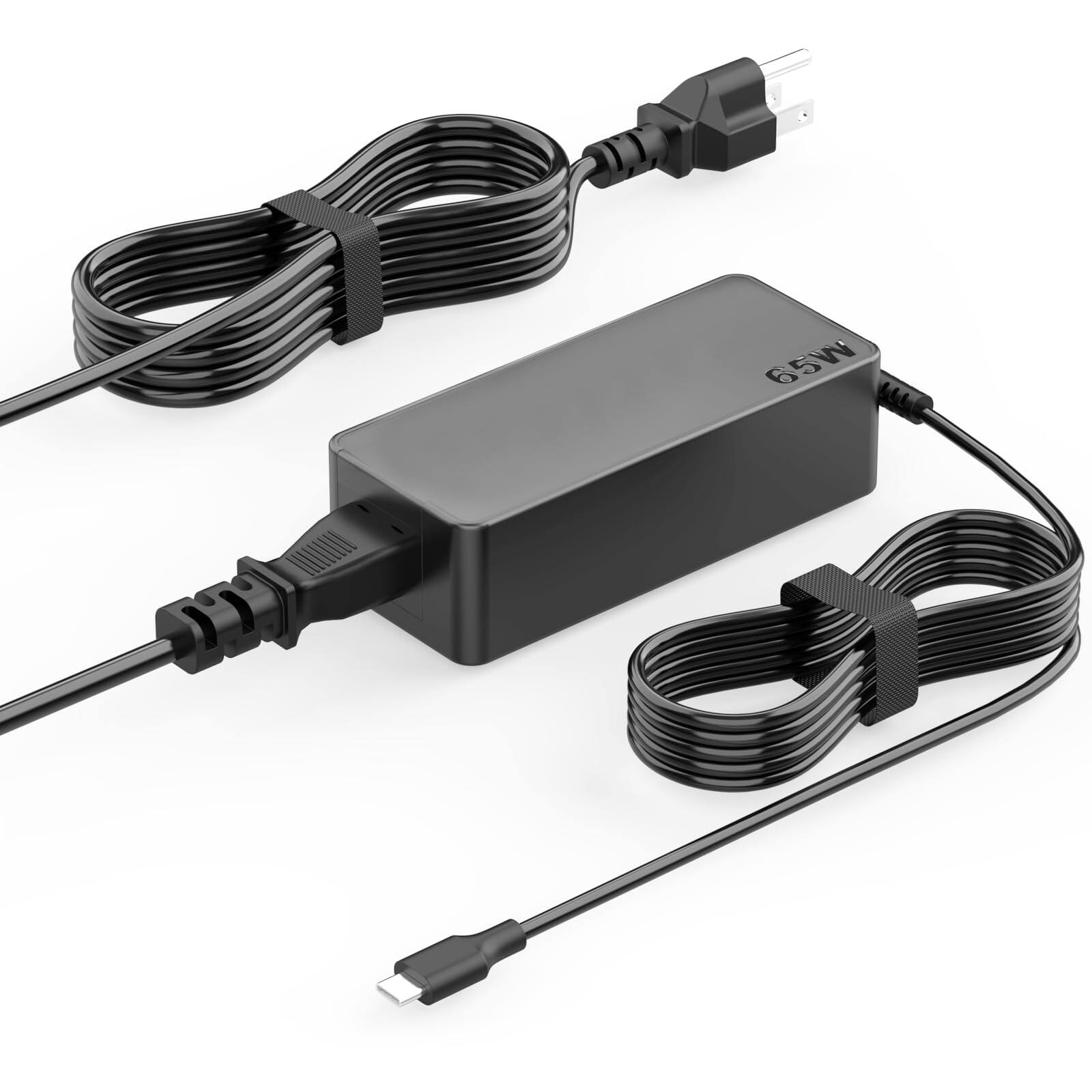 Front. DORLUKFU - 65W USB C Chromebook Laptop Charger Compatible with Lenovo ThinkPad T480s T580s T490 E480 E580, Yoga C930 C940 C740 S730.