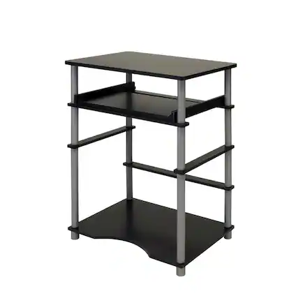 Front. BisonOffice - Black and Grey Laptop Desk with Sturdy Workstation Surface and Modern Design - Black/Grey.