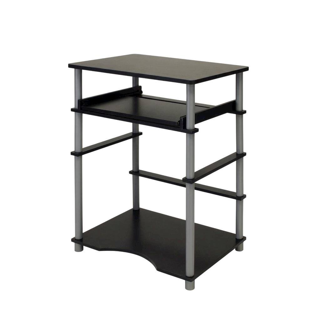 Front. BisonOffice - Black and Grey Laptop Desk with Sturdy Workstation Surface and Modern Design - Black/Grey.