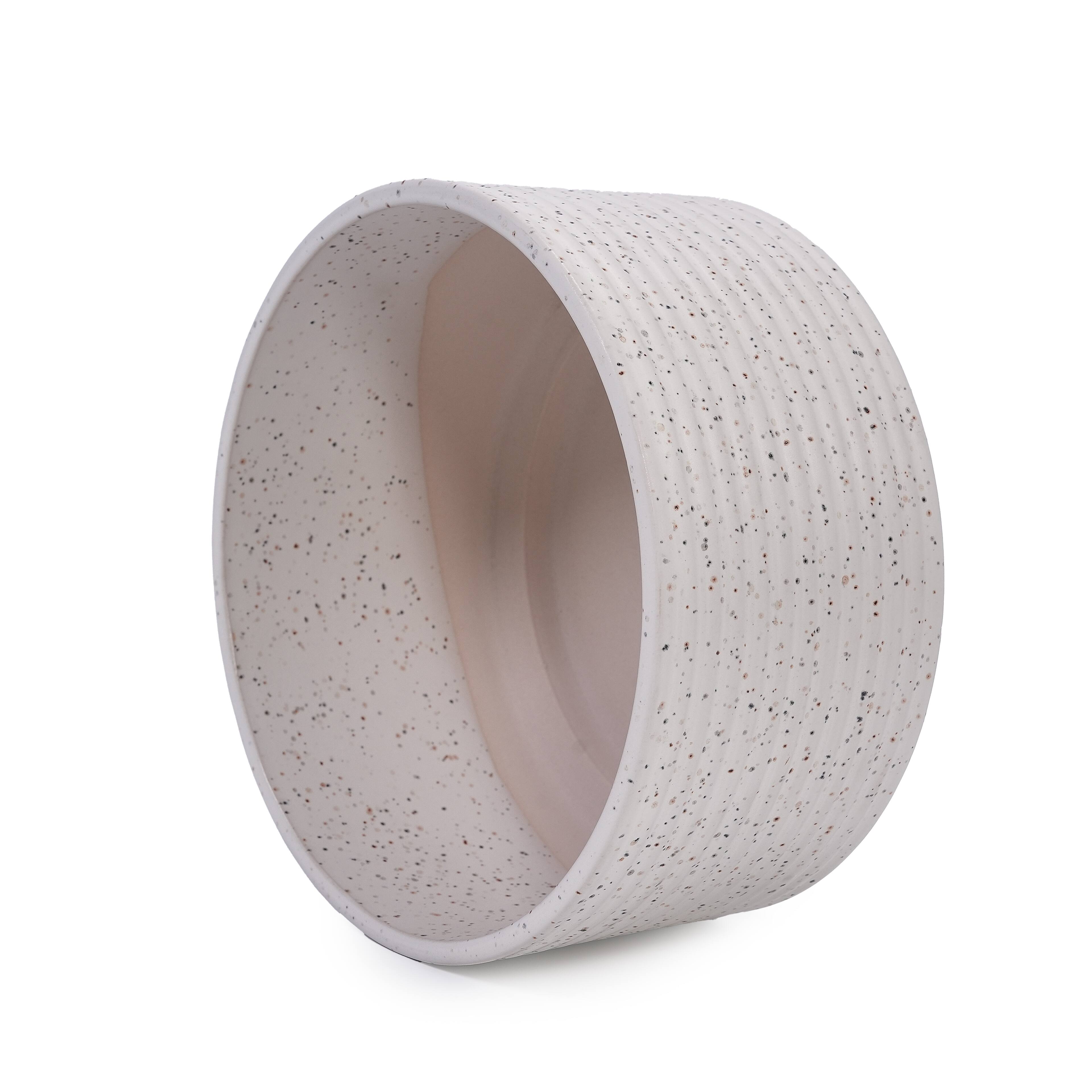 Alt View 6. Loheer - Loheer Handmade Ceramic Planters Set of 2, White Ridged Ceramic Planter Set, 11 in and 8 in Indoor Outdoor Shelf Pots.