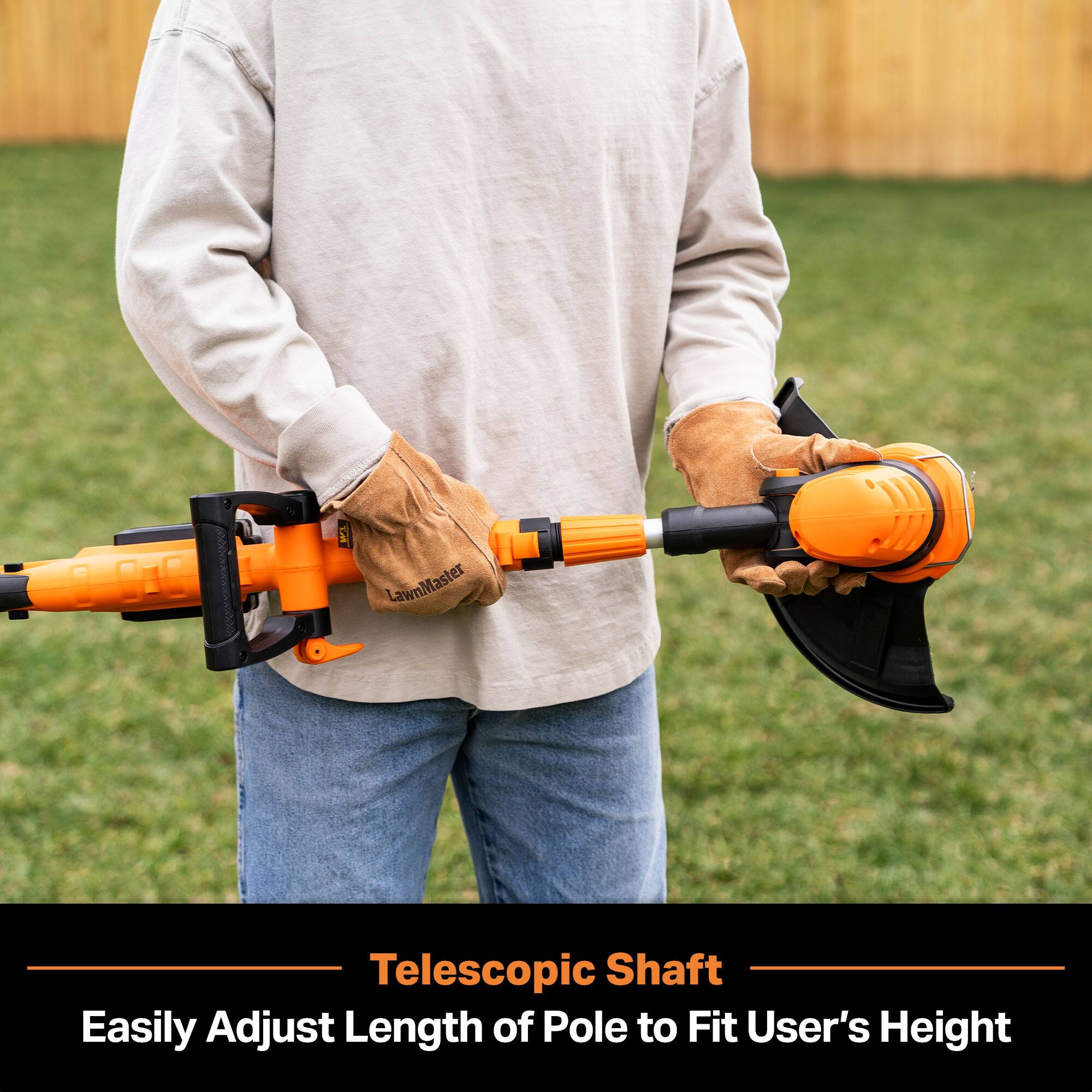 LawnMaster  
Telescopic Shaft  
Easily Adjust Length of Pole to Fit User's Height