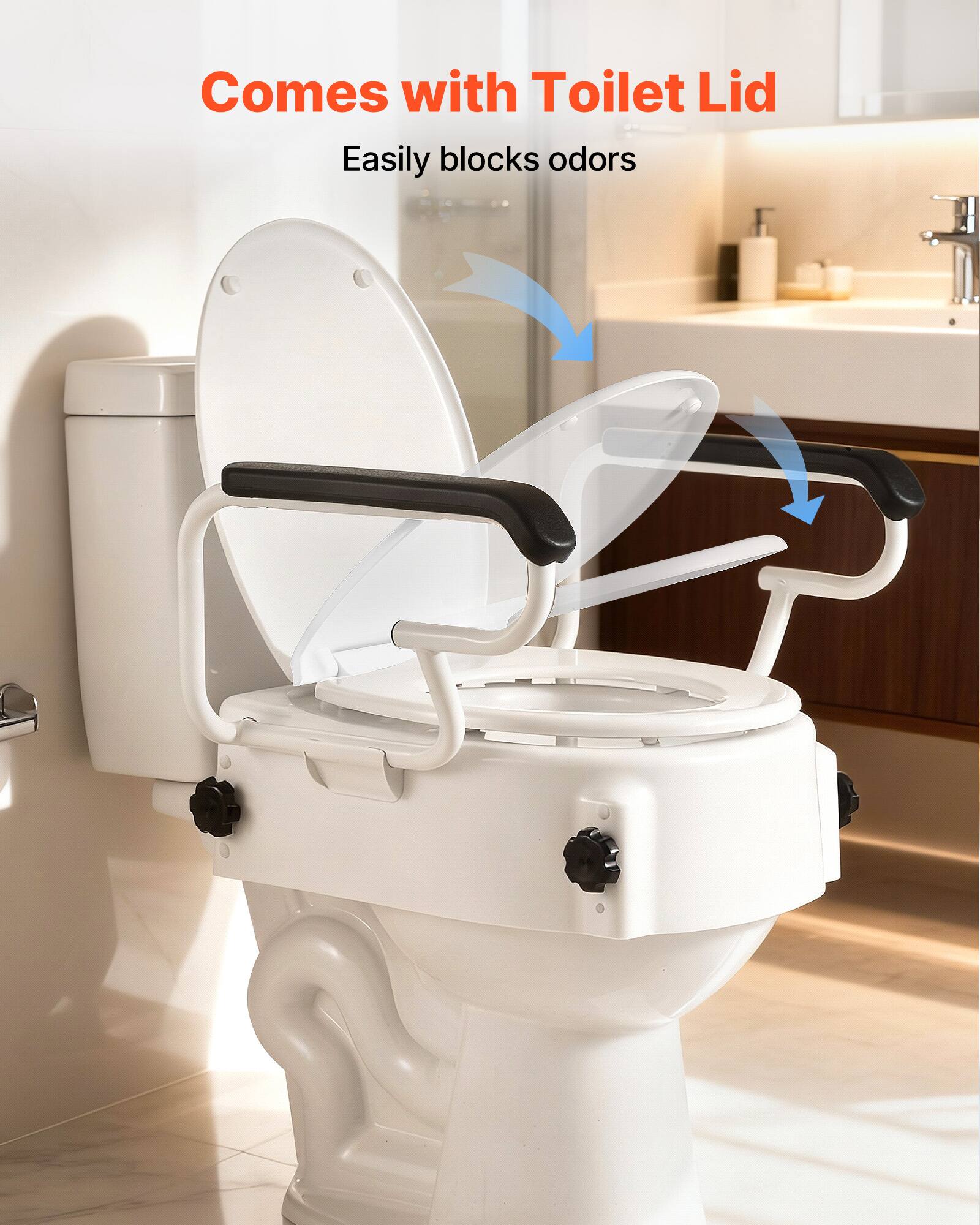 Comes with Toilet Lid  
Easily blocks odors