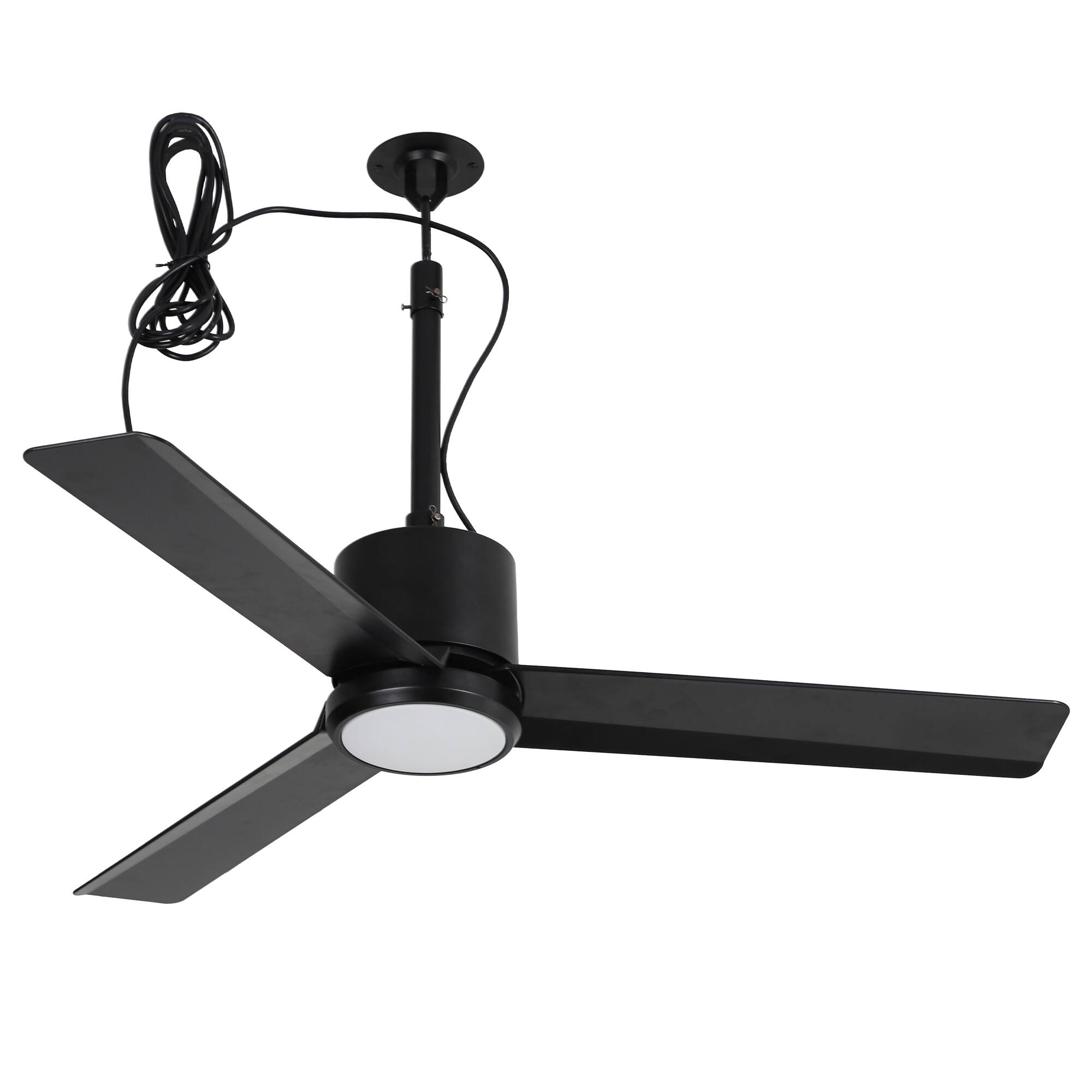 Alt View 8. Parrot Uncle - 42" Modern Black Waterproof Wet Outdoor Gazebo Hook Ceiling Fan with Light and Plug in - Black.