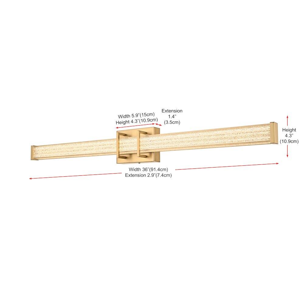 Living District - Ivaan 36 Inch Led Wall Sconce In - Satin Gold price history on PriceWatchPro