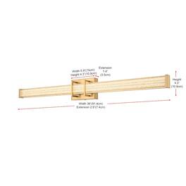 Living District - Ivaan 36 Inch Led Wall Sconce In - Satin Gold
