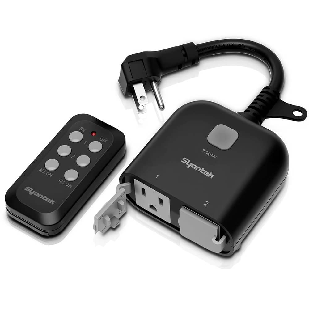 RTMB - Outdoor Wireless Remote Control Outlet, Weatherproof, Heavy-Duty - Black
