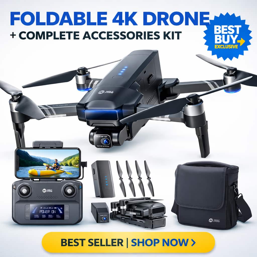 Holy Stone - Sentinel 4K EIS GPS Camera Drone with 2-Axis Gimbal, Remote ID and 20,000 ft Range