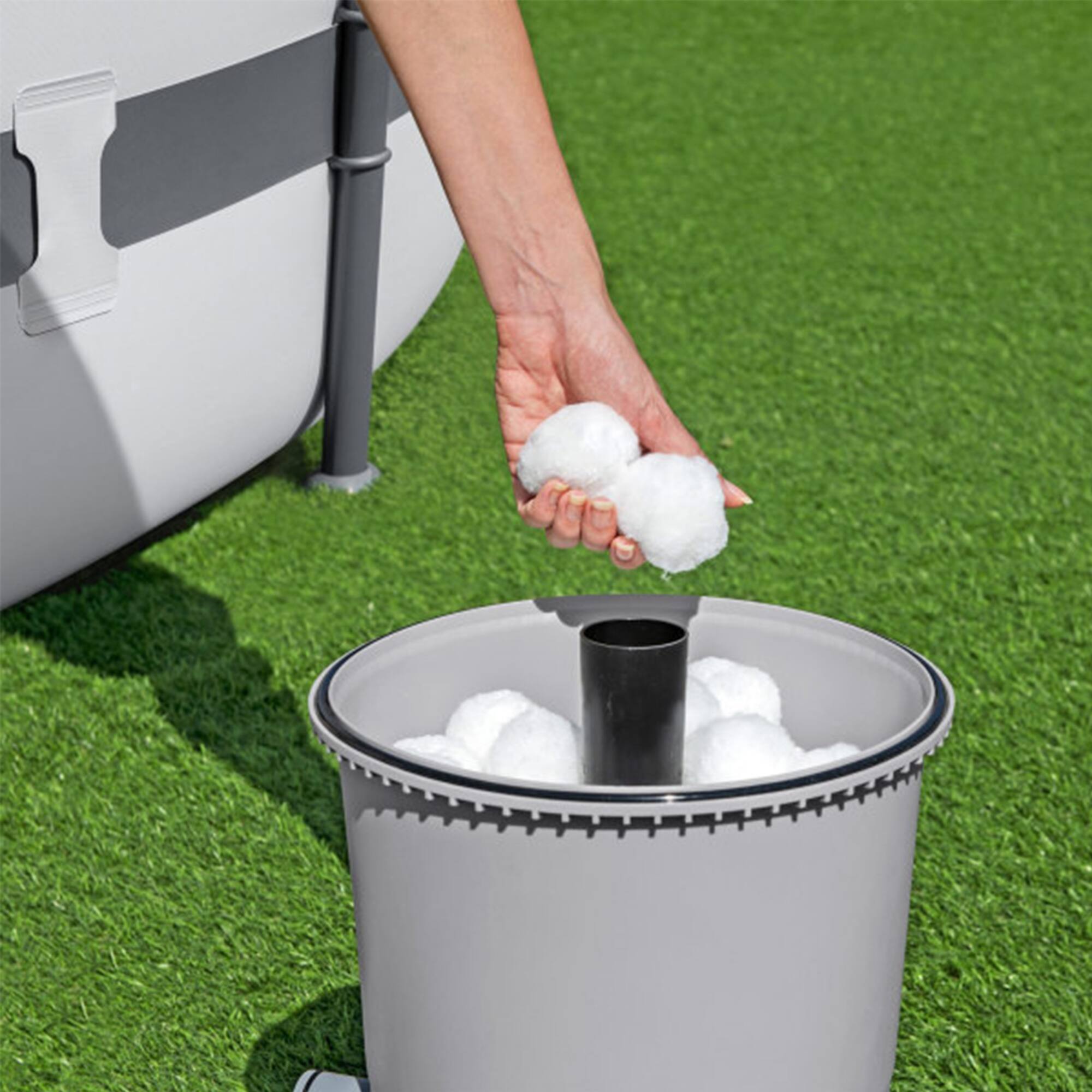 Alt View 7. Bestway - Bestway 950 Gallon Sand Filter Pump for Above Ground Outdoor Swimming Pools - Gray.