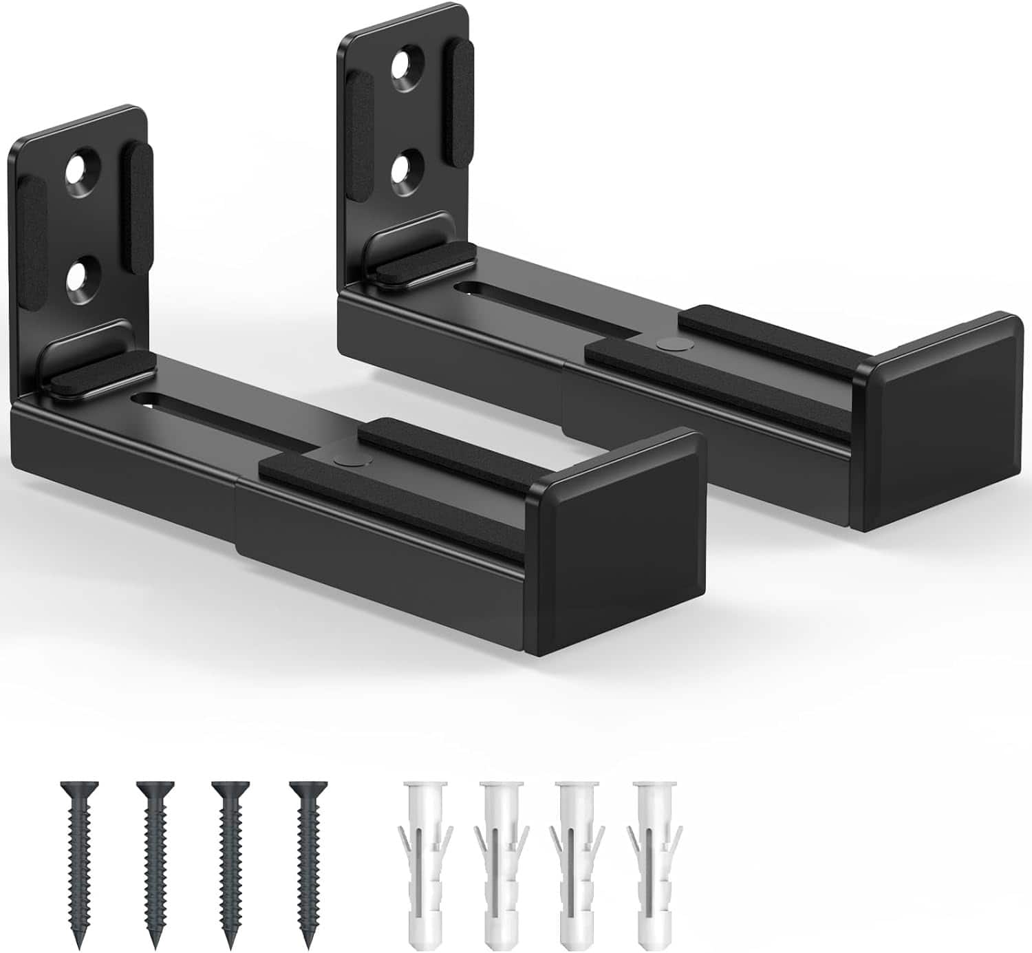 Schertz - Universal Soundbar Wall Mount, Adjustable 3.5–6.1", Holds up to 33 lbs, Black - Matte Black