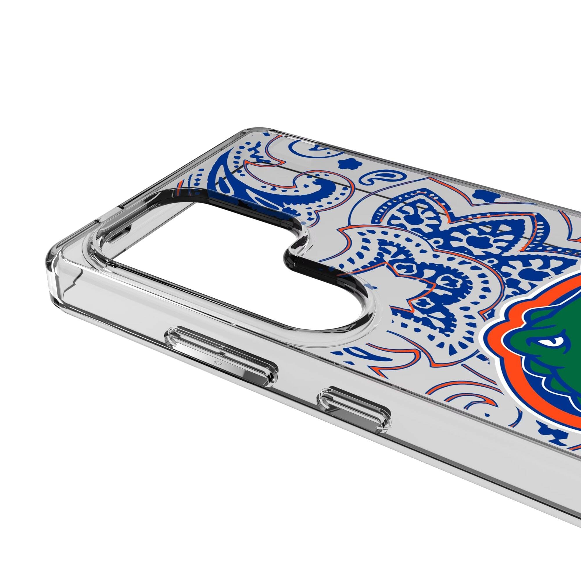 Alt View 2. Keyscaper - Florida Gators Paisley Galaxy Clear Case - S23 - Multicolor.