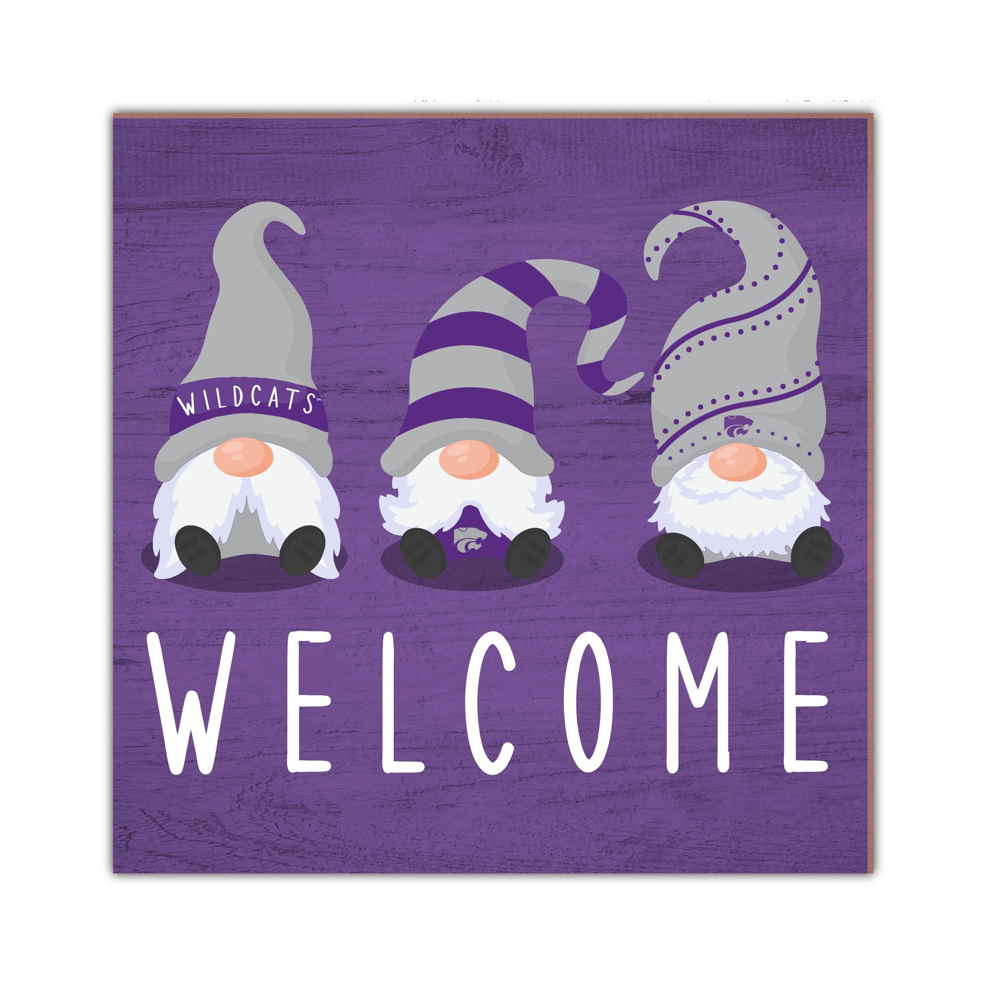 Kansas State Wildcats 10'' x 10'' Welcome Gnomes Sign