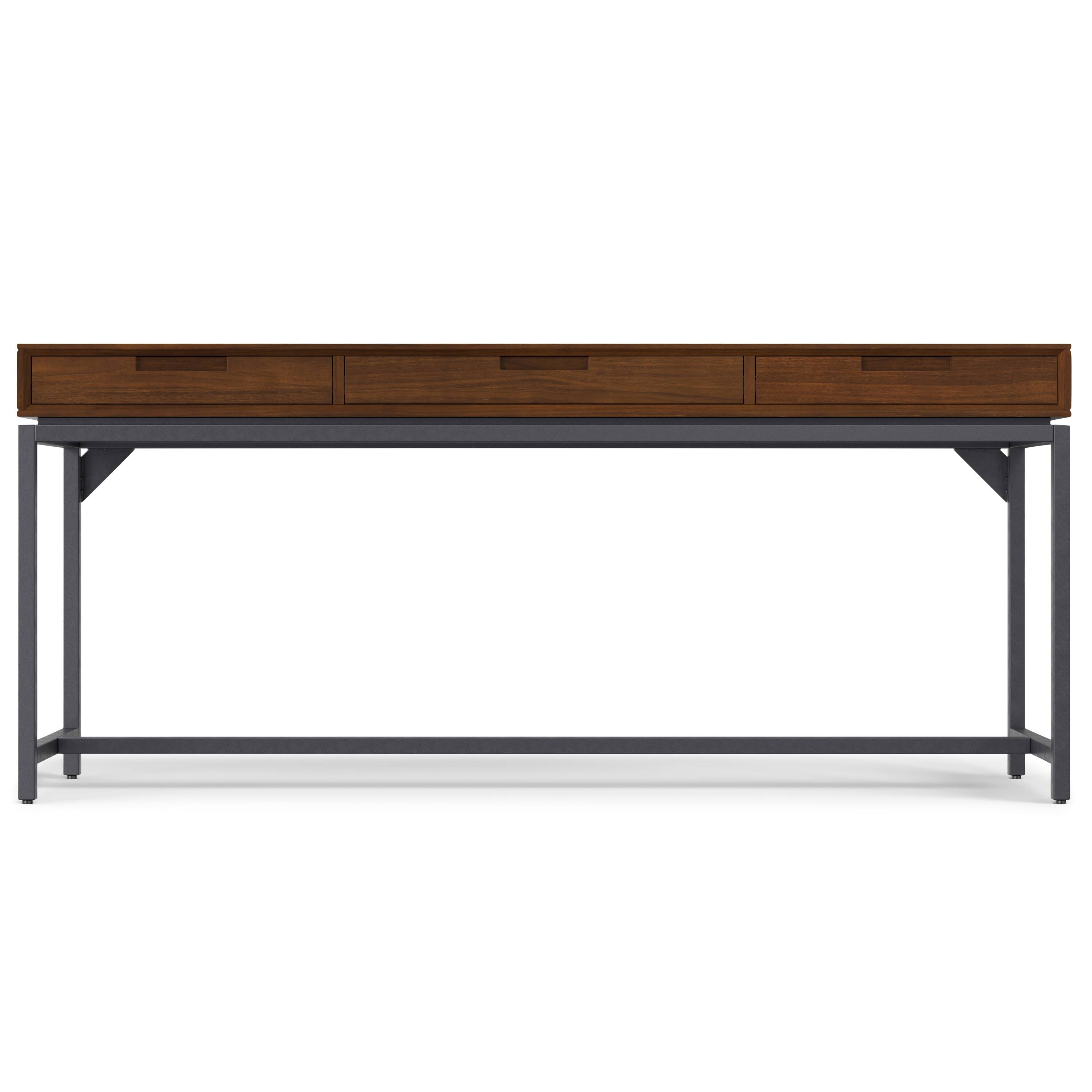 Simpli Home - Banting SOLID WOOD Industrial 72 inch Wide Desk in Walnut - Walnut Veneer - Thumbnail 4