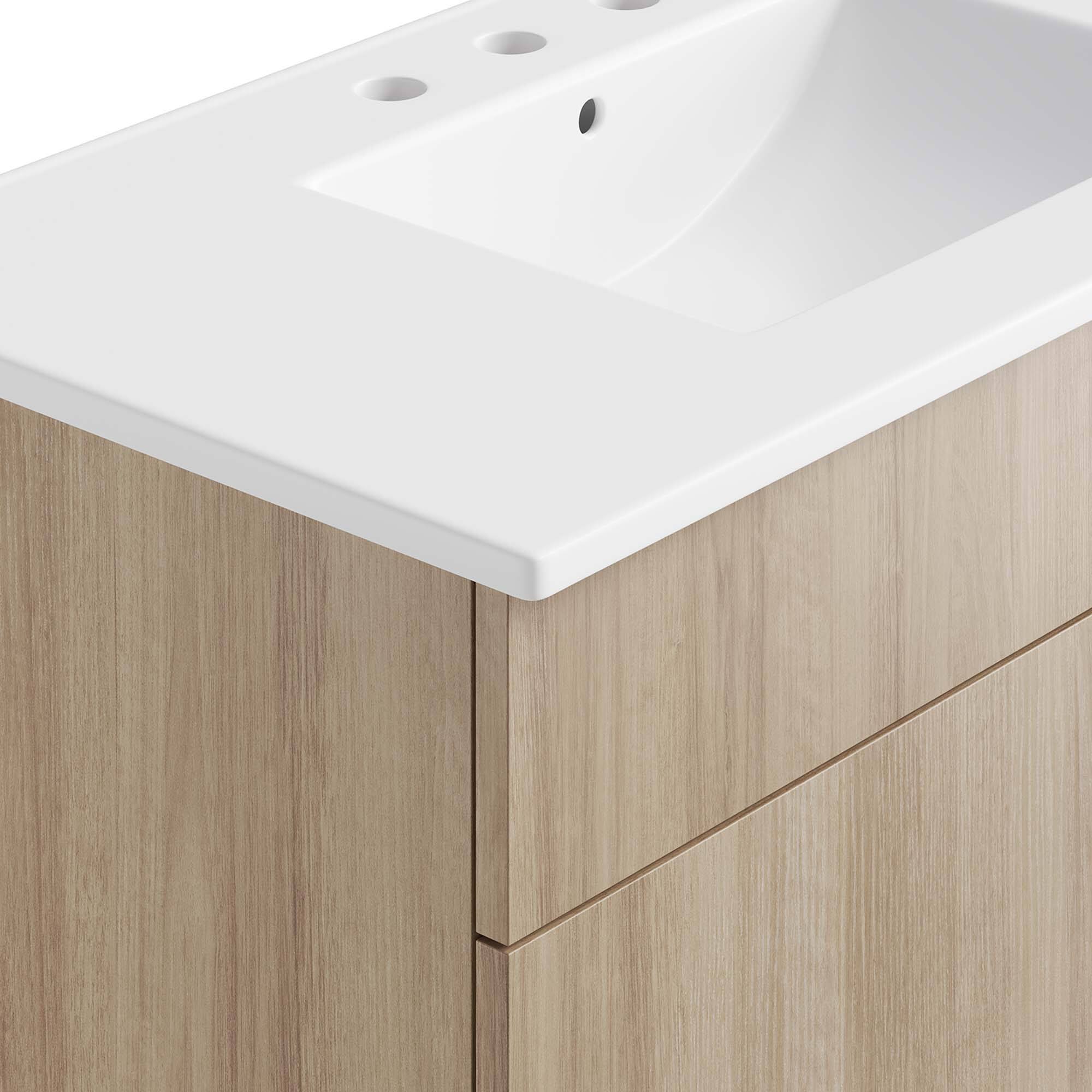 Alt View 7. Modway - Miles Bathroom Vanity Basin Included by Modway - White Oak.