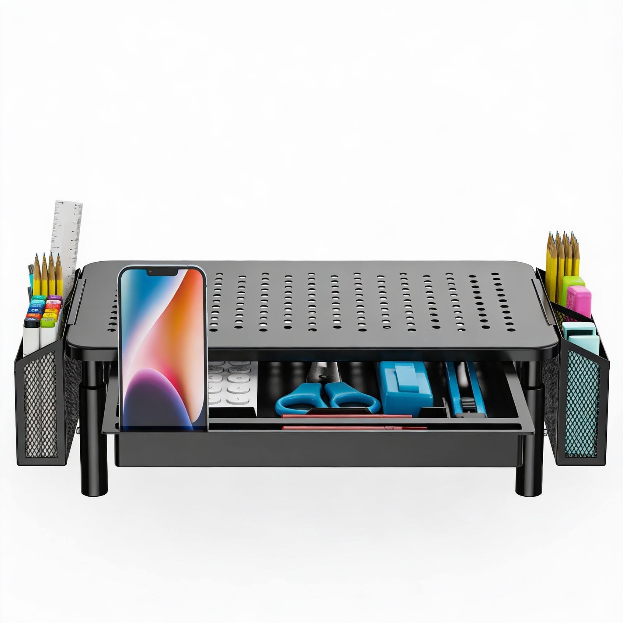 Black with Drawer and Pen Holder 3-Level