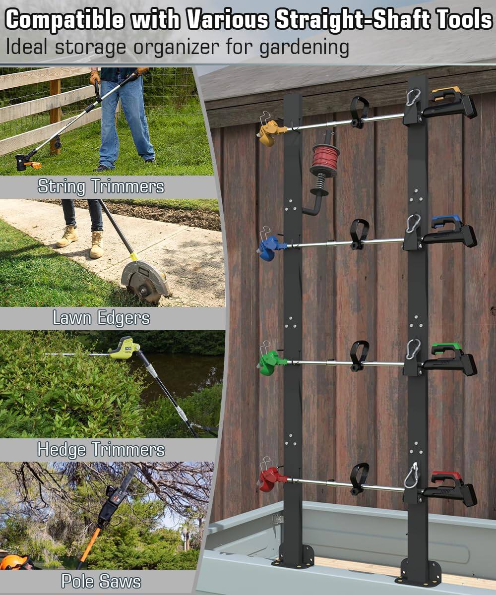 Compatible with Various Straight-Shaft Tools  
Ideal storage organizer for gardening  

String Trimmers  
Lawn Edgers  
Hedge Trimmers  
Pole Saws
